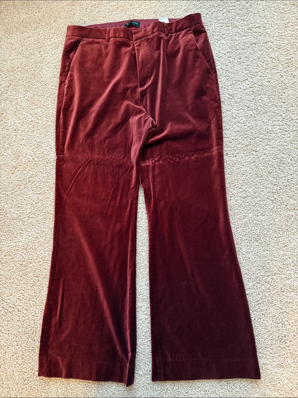 Banana Republic Velvet Wide-Leg Pants in Burgundy